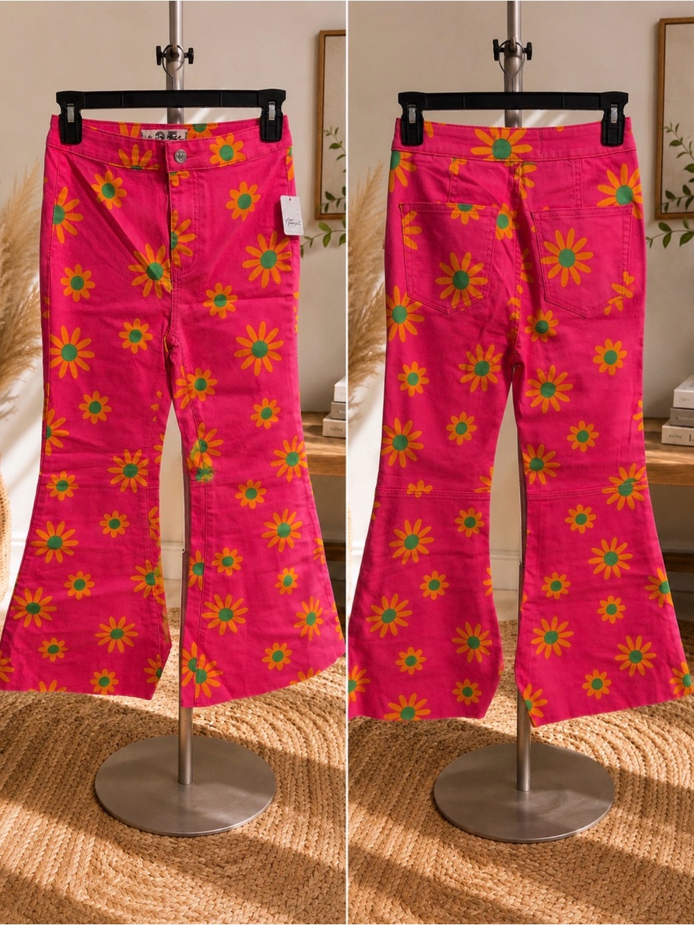 Free People YouthQuake Retro 70s Printed Crop Jeans  Sz 25 waist 14’ -Inseam 26’